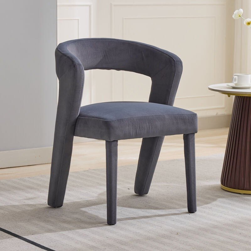 foto del prodotto poltrona fancy, poltrona lounge, sedie imbottite, divano singolo, sedia da bagno, sedia singola, 59x60x79 cm, velluto, portata 150 kg, grigio