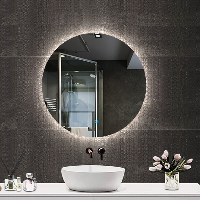 foto del prodotto aica specchio da bagno a led, diametro 100cm, disappannamento, funzione memoria, estetica elegante