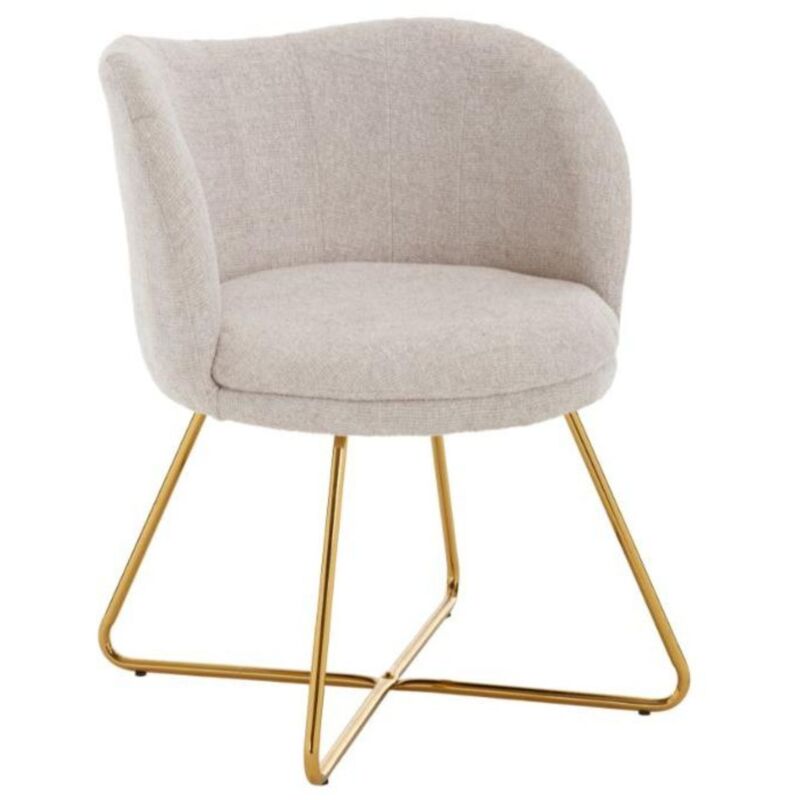 foto del prodotto wahson poltrona imbottita moderna sedia da salotto con gambe in metallo poltroncina in tessuto per camera da soggiorno, beige