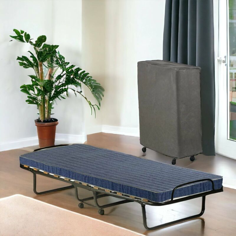 foto del prodotto talamo italia letto pieghevole ada, lettino salvaspazio, brandina 100 made in italy, con imballo rinforzato, materasso 190 cm incluso, 80x190h37