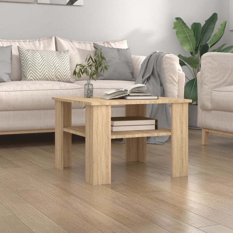 foto del prodotto tavolino basso tavolino da salotto ,tavolino da divano rovere sonoma 60x60x42 cm in truciolato itd27073