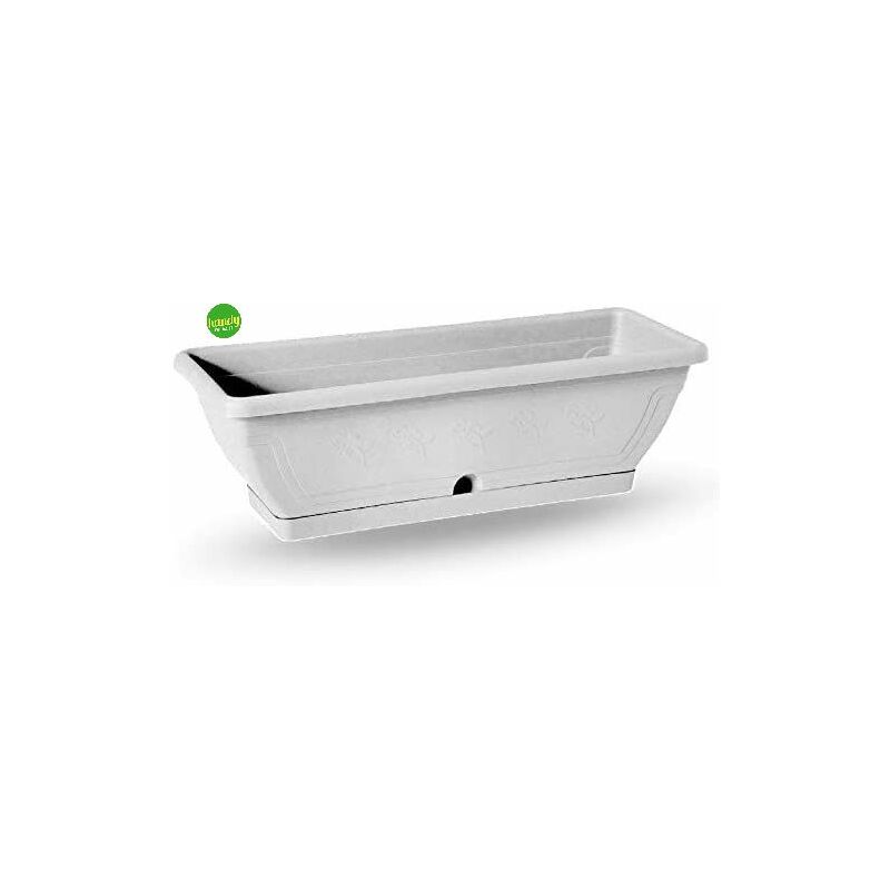 foto del prodotto fioriera con sottovaso venezia 50cm bianca