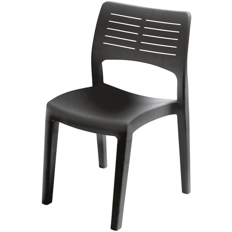 foto del prodotto dmora sedia da esterno genny, seduta da giardino, sedia per tavolo da pranzo, poltrona outdoor, 100 made in italy, 50x51h82 cm, antracite