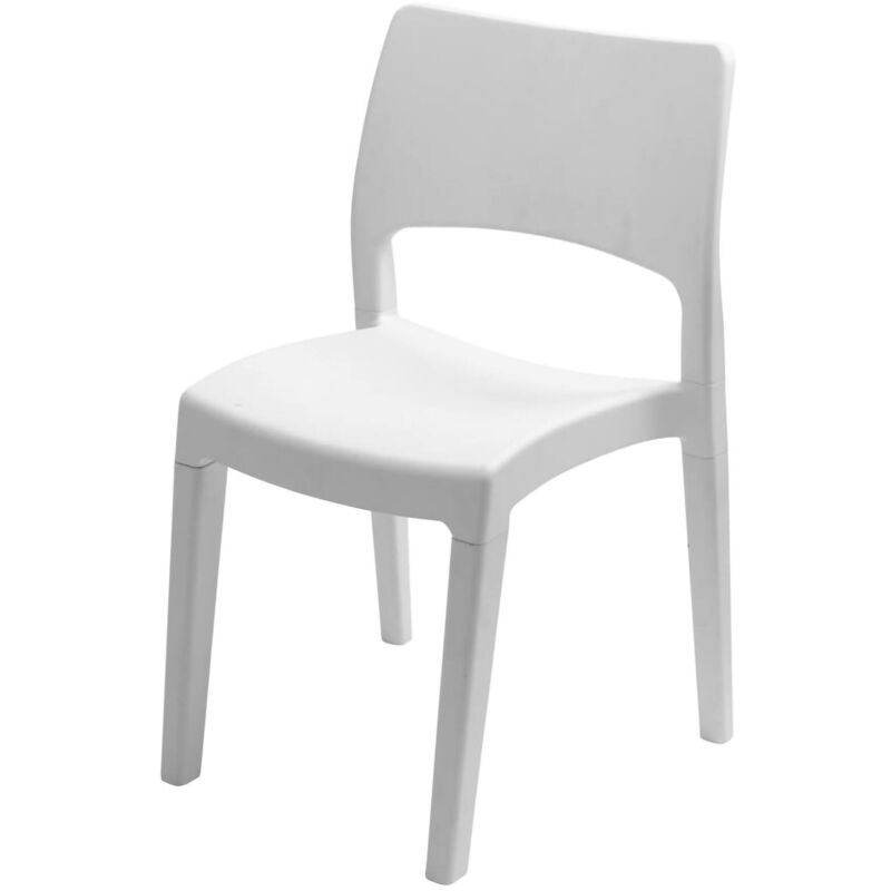 foto del prodotto dmora sedia da esterno tropea, sedia per tavolo da pranzo, poltrona outdoor, seduta da giardino, 100 made in italy, 50x51h82 cm, bianco, con
