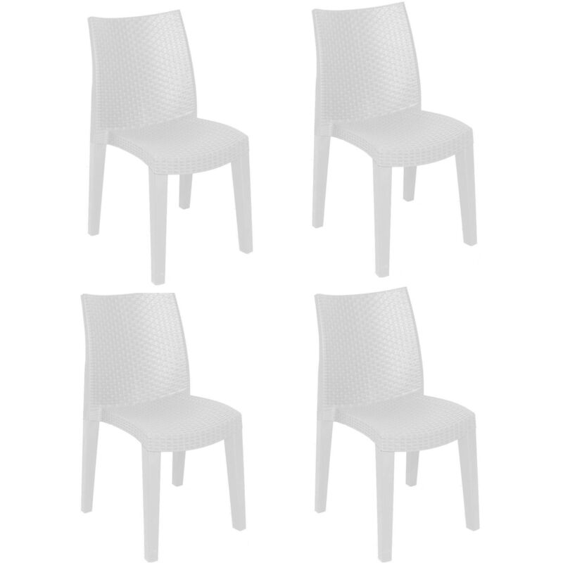 foto del prodotto sedia da esterno ravenna, seduta da giardino, sedia per tavolo da pranzo, poltrona outdoor effetto rattan, 100 made in italy, set da 4, cm