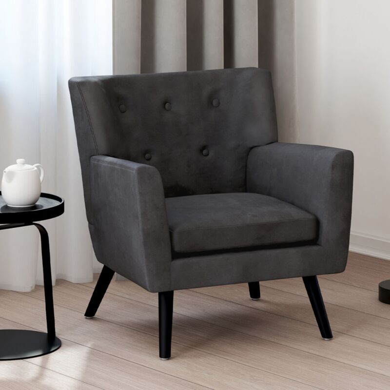 foto del prodotto idmarket sill n escandinavo anita de terciopelo gris antracita