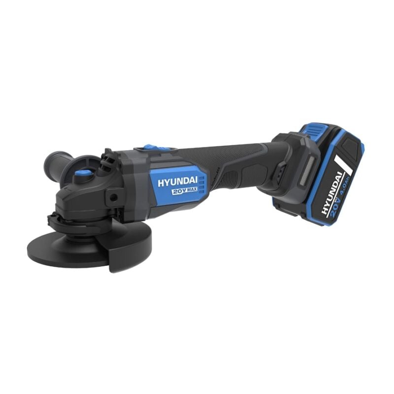 foto del prodotto smerigliatrice angolare a batteria hyundai diametro 115 mm 20v, solo corpo macchina cod. 25857