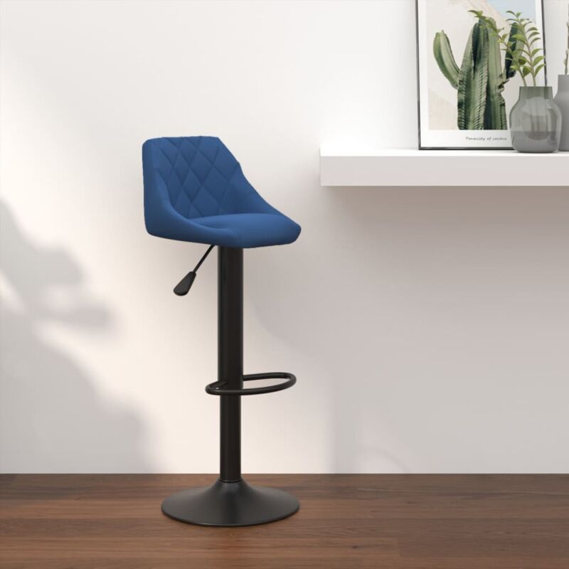 foto del prodotto furniture limited sgabello da bar blu in velluto