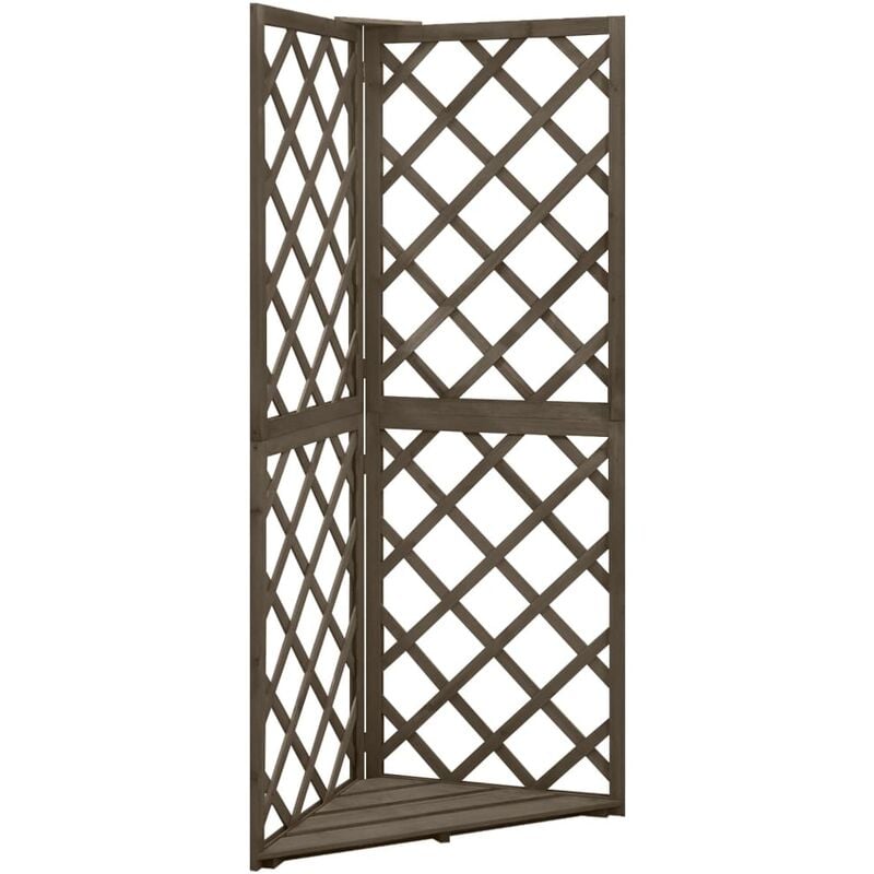 foto del prodotto furniture limited graticcio angolare grigio 50x50x145 cm legno