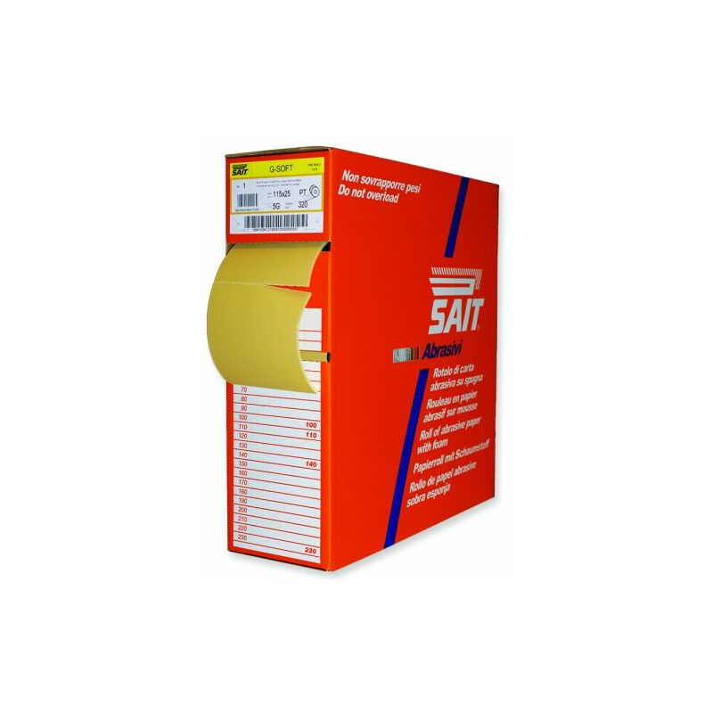 foto del prodotto sait carta abrasiva ri saitac sof 5g mm. 115x25 mt. grana 280