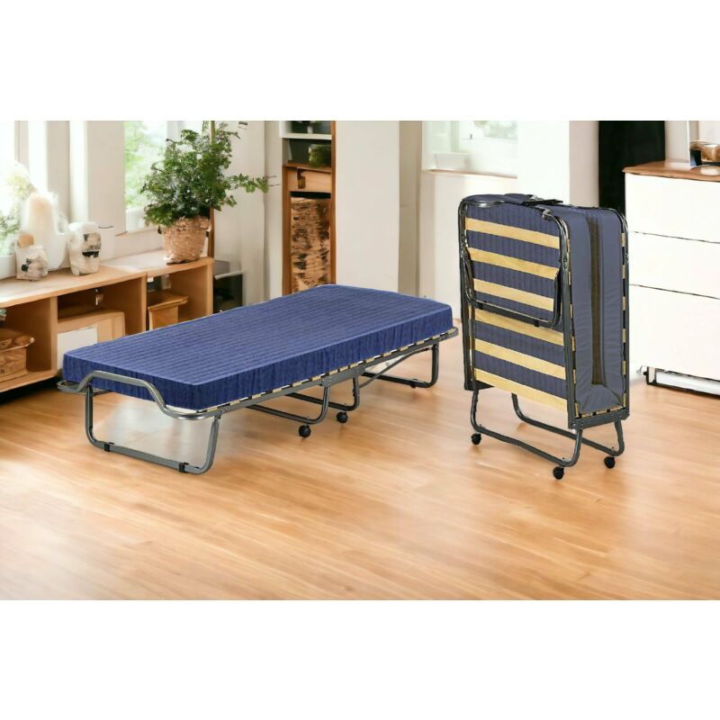foto del prodotto talamo italia letto pieghevole ada, lettino salvaspazio, brandina 100 made in italy, con imballo rinforzato, materasso 190 cm incluso, 80x190h39