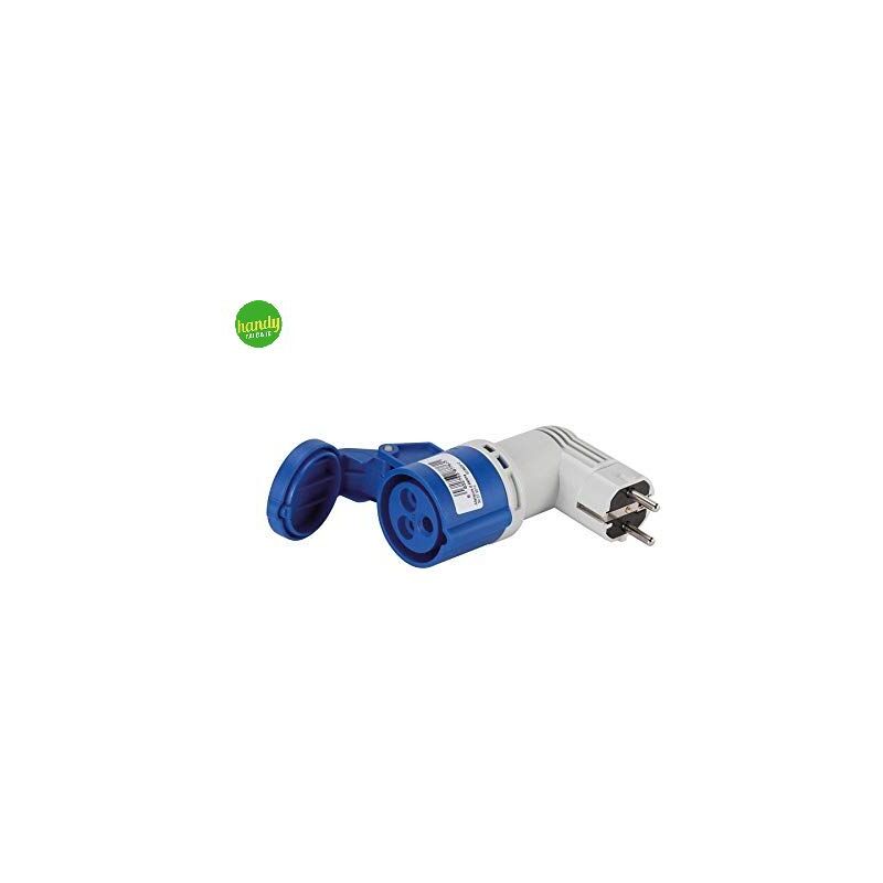 foto del prodotto elettrocanali adattatore industriale civile 1 spina schuko e presa industriale 3 poli 16 a