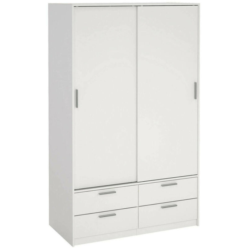 foto del prodotto guardaroba 2 ante frediana, mobile camera da letto, cabina armadio portabiti, armadio appendiabiti, 121x60 h200 cm, bianco dmora