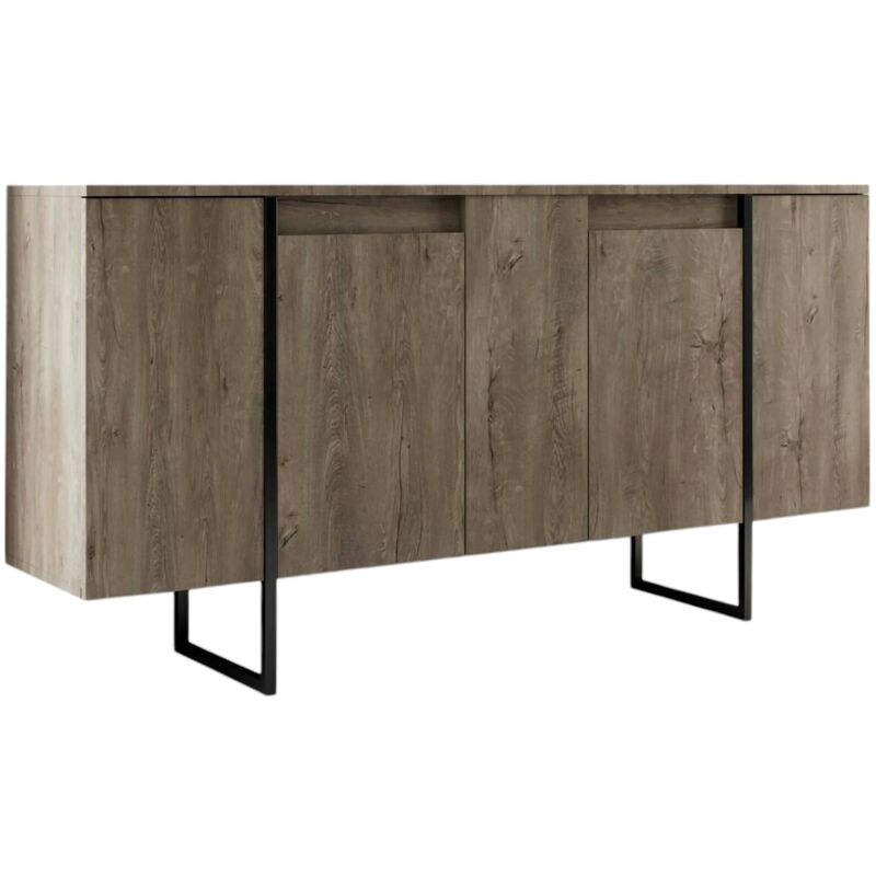 foto del prodotto dmora credenza arta, buffet da soggiorno, madia da salotto, dispensa da cucina, 160x35h80 cm, noce e nero