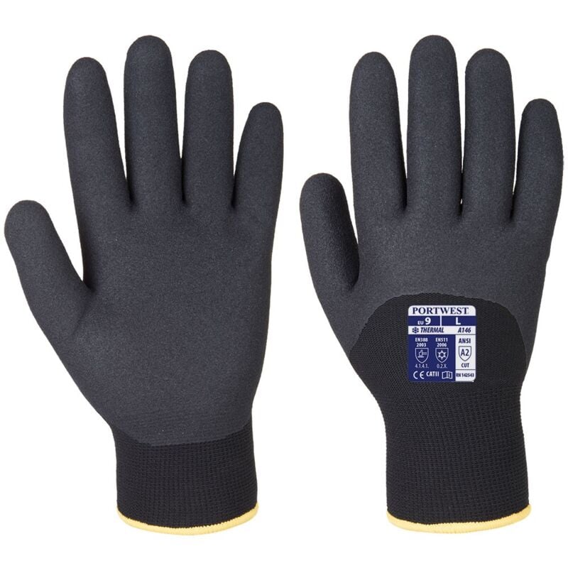 foto del prodotto guanti da lavoro invernali artic sabbiato nitrile giallo nero 10