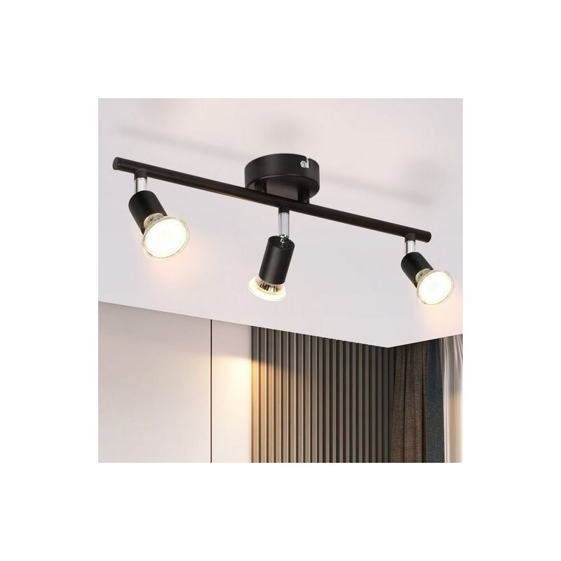foto del prodotto gbly faretto da soffitto faretto da soffitto 3 fiamme nero moderna plafoniera gu10, orientabile 350 , senza lampadina, soggiorno camera da letto