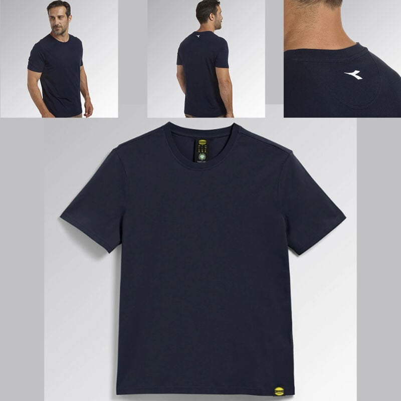 foto del prodotto t shirt mc atony organic blu classico 702.17691360062 maglia manica corta diadora utility m