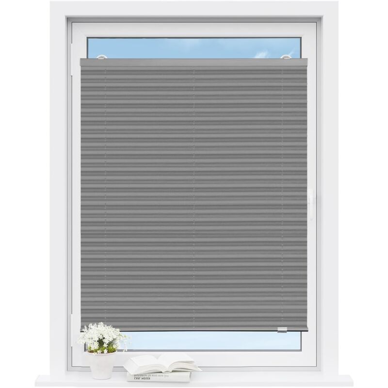 foto del prodotto woltu plissettata solo con ventose, tenda pieghevole opaca,grigio 75x130 cm