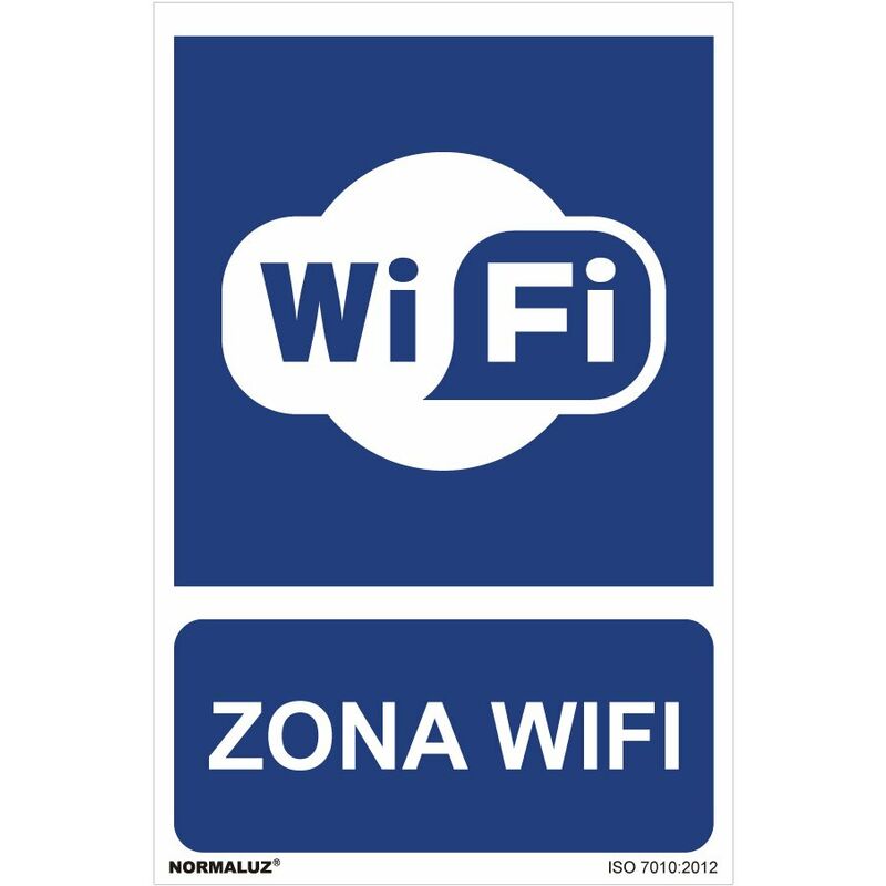 foto del prodotto cartello di uso obbligatorio zona wifi pvc 0,7mm 30x40cm