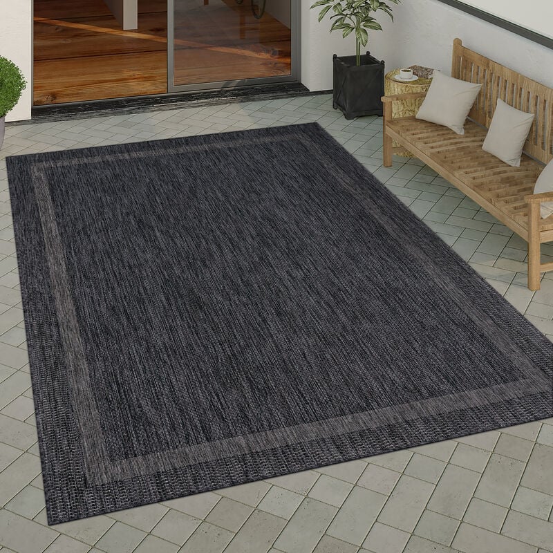 foto del prodotto paco home tappeto per esterno terrazzo balcone tappeto cucina moderno motivo geometrico motivo astratto antracite, 120x160 cm
