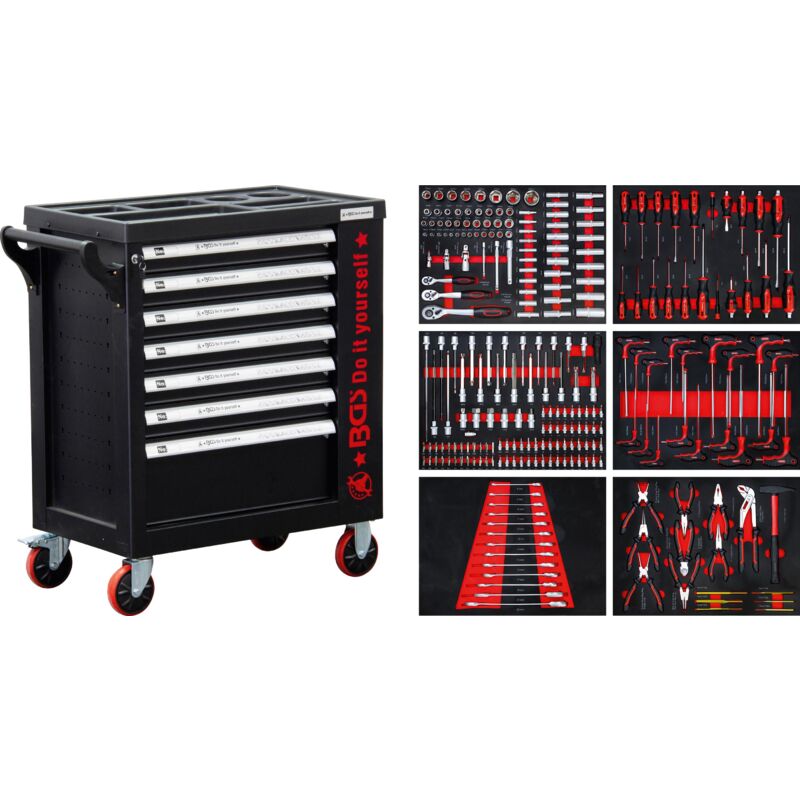 foto del prodotto carrello portautensili 7 cassetti 1 sportello laterale con 250 utensili