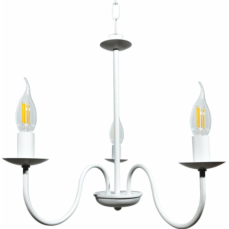 foto del prodotto energy lampadario 3xe14 montatura verniciata bianco e nicla