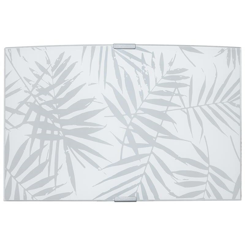 foto del prodotto energy applique vanessa e27 con montatura argento vetro lastra decorato fantasia a foglie 34x22 h cm okx