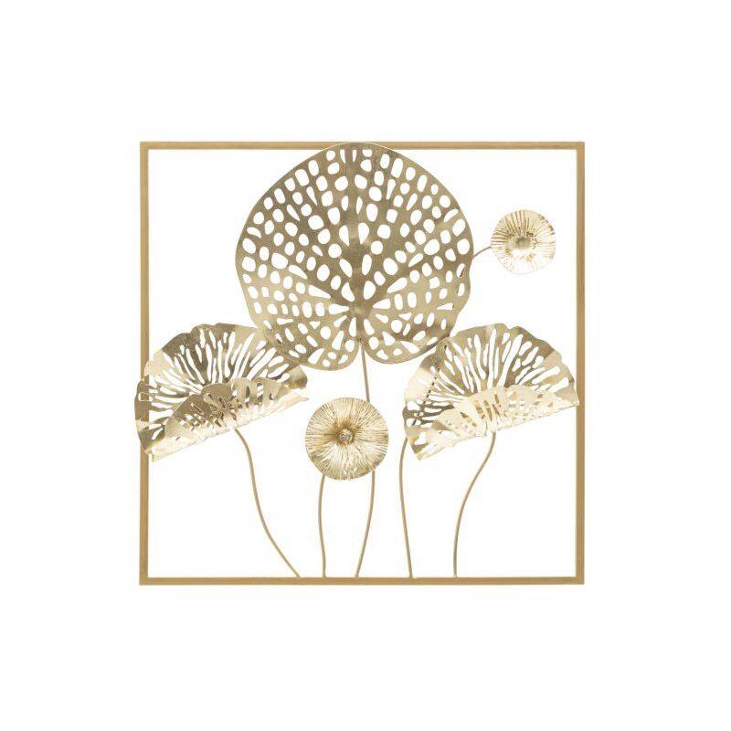 foto del prodotto pannello in ferro gold flowers cm 50x5x50