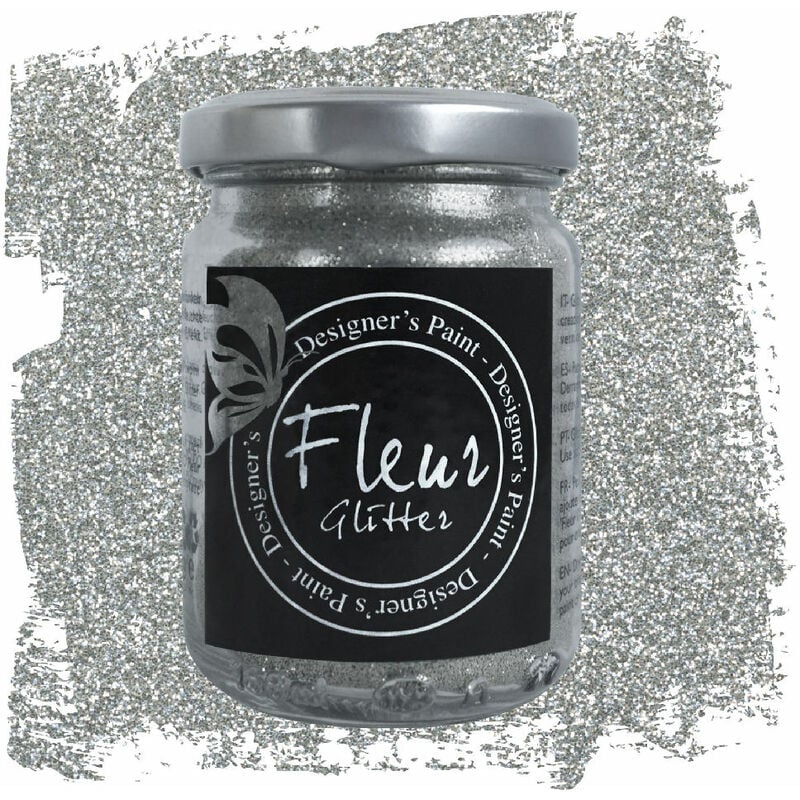 foto del prodotto glitter in polvere fleur per pittura vernici decorazioni 90 gr colore silver
