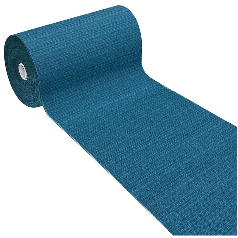 foto del prodotto emmevi mv s.p.a. tappeto cucina tinta unita striato bordato assorbente passatoia casa antiscivolo blu 54x190 cm