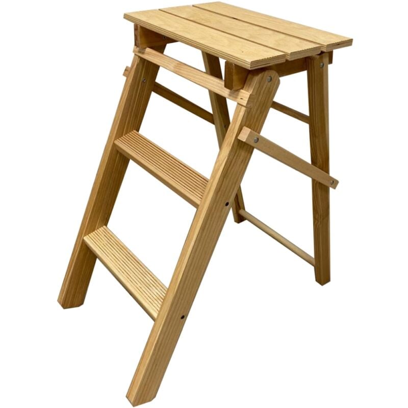 immagine 0 del prodotto scaletta in legno di faggio 3 gradini, 55x60x32 cm