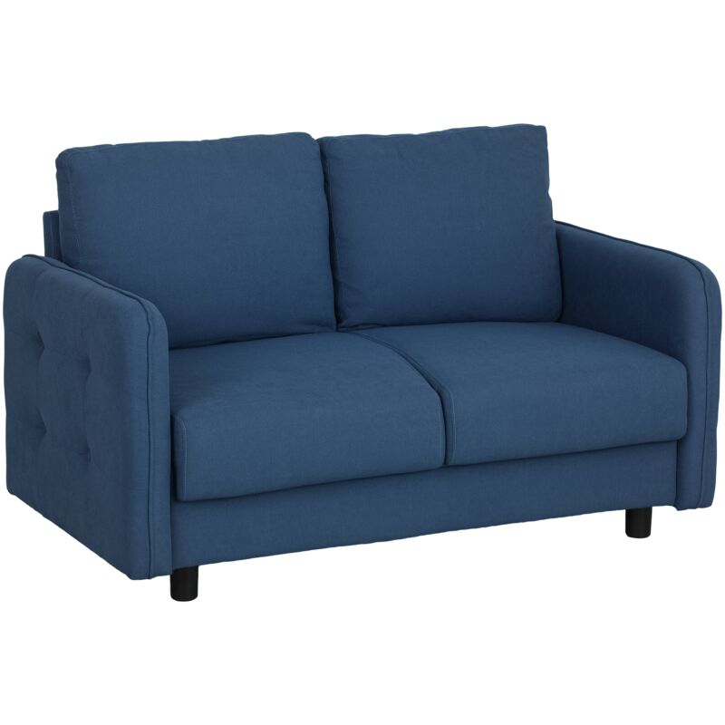 immagine 0 del prodotto divano 2 posti con cuscini sfoderabili e molle a s 136x75x84 cm in velluto blu