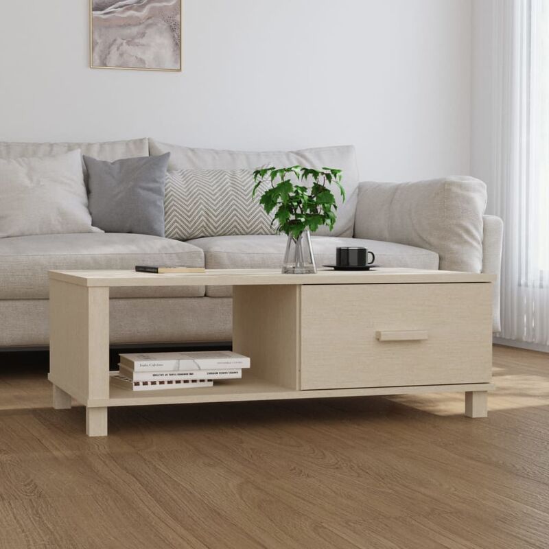 foto del prodotto tavolino,tavolino caff moderno,tavolino consolle hamar miele 100x55x35 cm in legno massello di pino bn48409