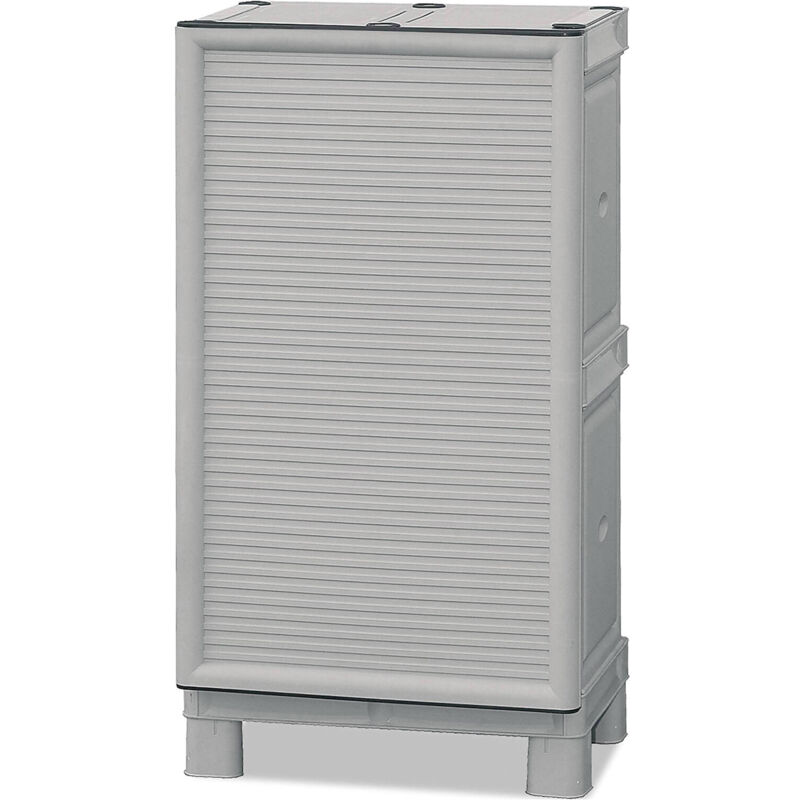 foto del prodotto armadio da esterno arlinda, mobile outdoor, armadio balcone multiuso, armadietto outdoor, 100 made in italy, grigio chiaro, 50x39h92 cm dmora