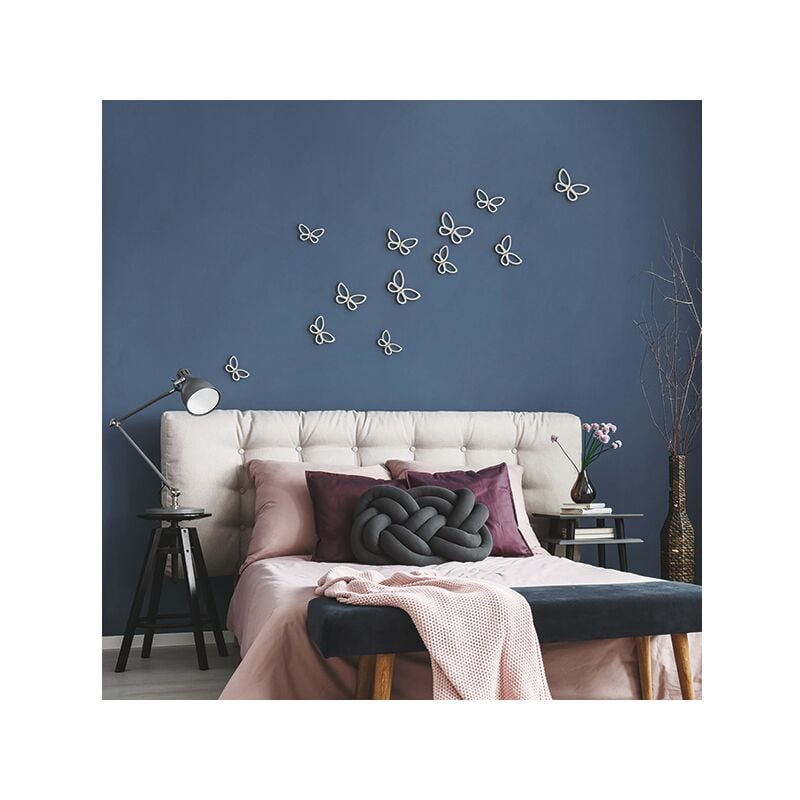 foto del prodotto decoro murale 3d white metal butterflies 