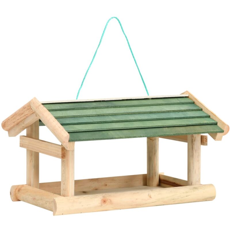 foto del prodotto vidaxl mangiatoia per uccelli in legno massello 35x29,5x21cm