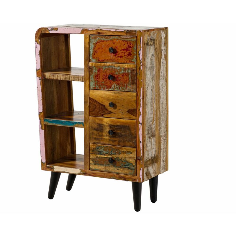 foto del prodotto sixties 105 madia in legno riciclato laccato 79x40x116