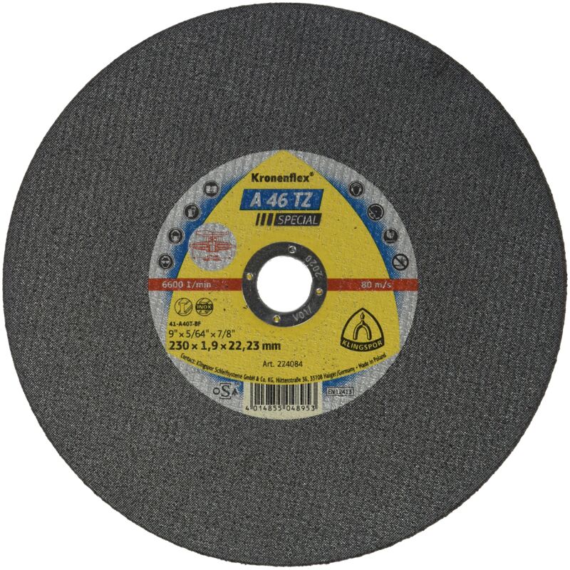 foto del prodotto klingspor tarcza do ci cia metalu 230mm x 1,9mm x 22,2mm a46 tz special