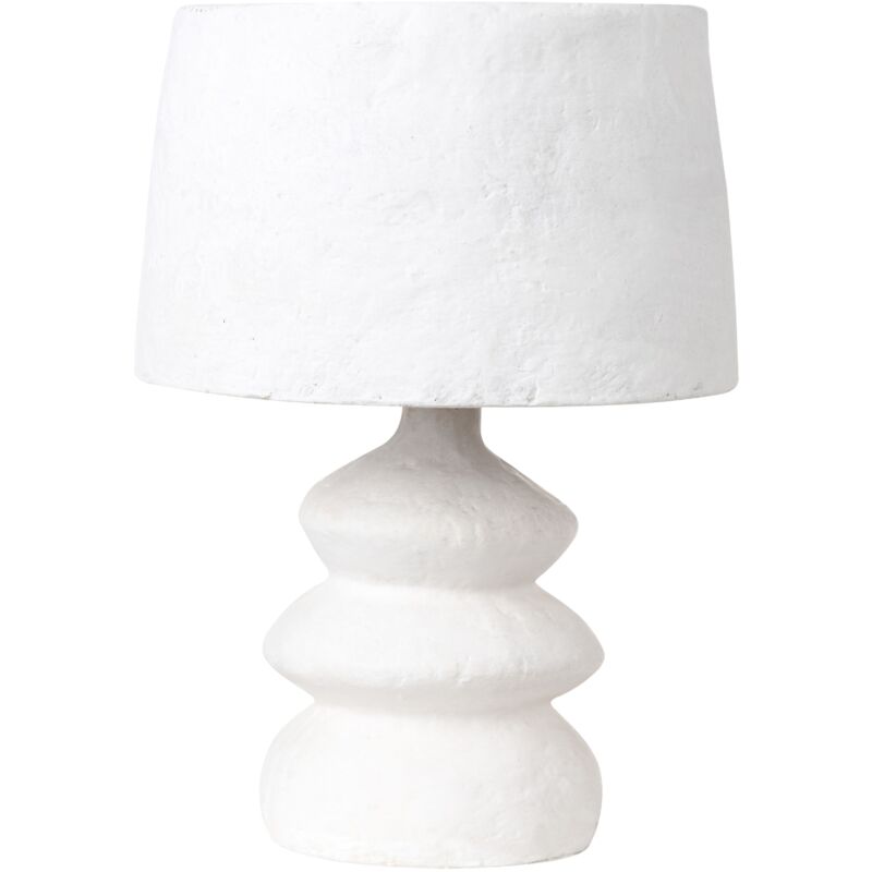 foto del prodotto beliani lampada da tavolo artigianale in cartapesta bianco arapey
