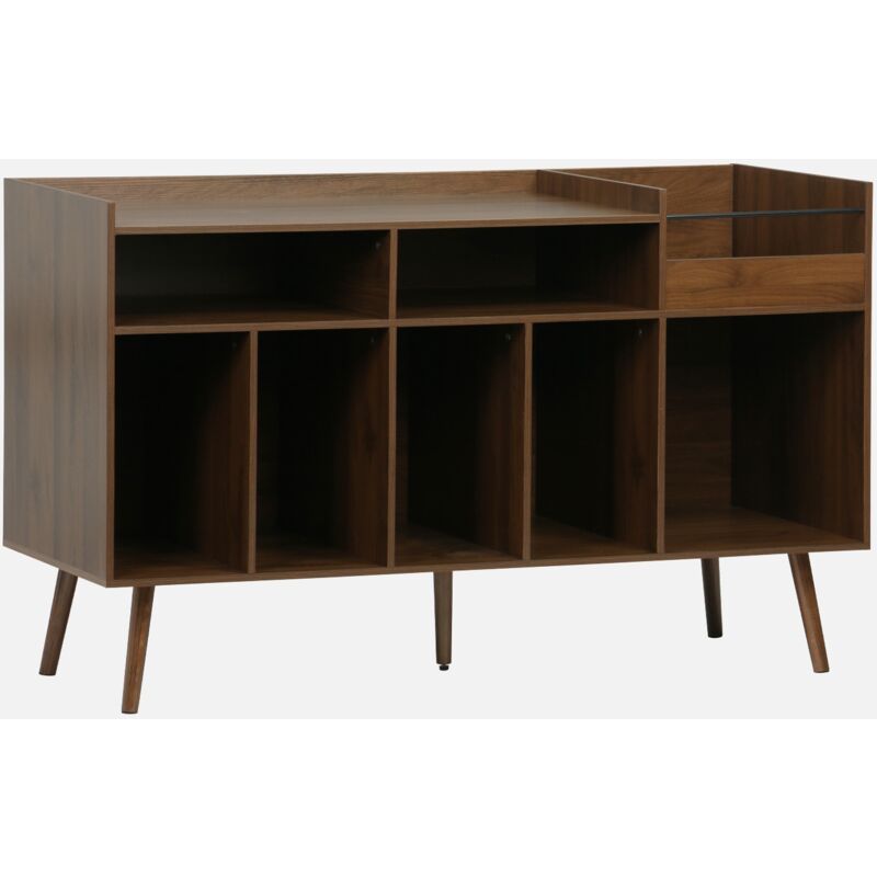 foto del prodotto sweeek mobili per vinili xl vintage effetto legno scuro, 130cm