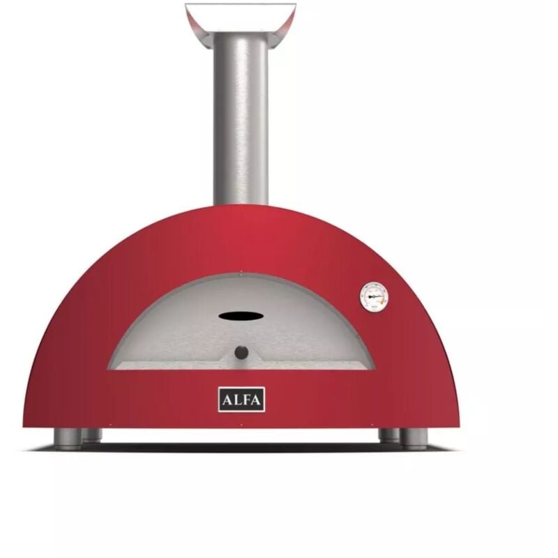 foto del prodotto forno pizza a legna alfa moderno colore rosso 2 pizze