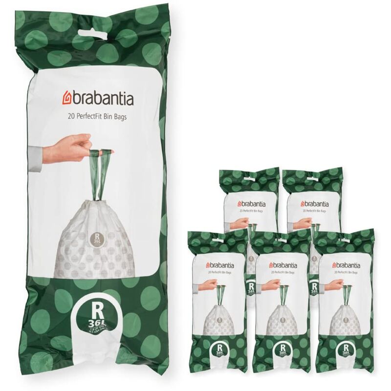 foto del prodotto brabantia perfectfit bags, code r, 36l, 120 bags