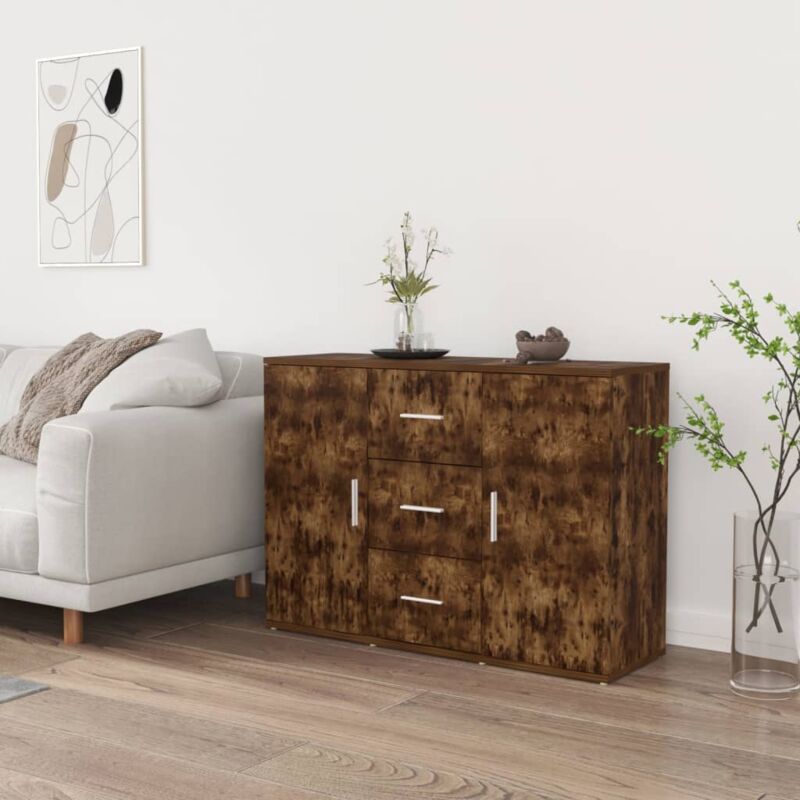 foto del prodotto vidaxl credenza rovere fumo 91x29,5x65 cm in legno multistrato