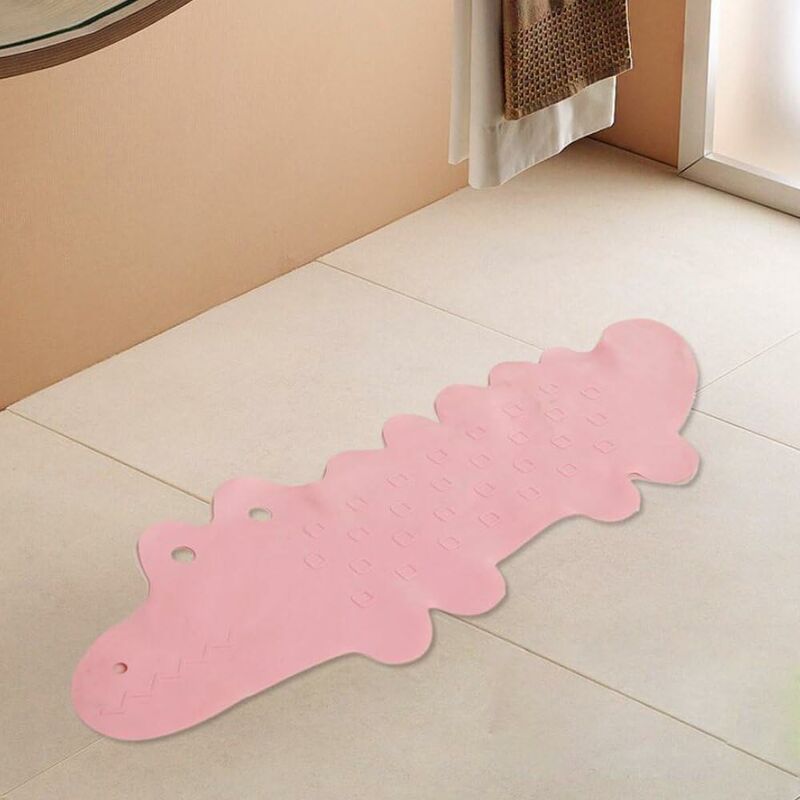 foto del prodotto fortuneville tappetino da bagno antiscivolo in coccodrillo adorabile tappetino per doccia tappetino per vasca da bagno con ventose per un bagno di