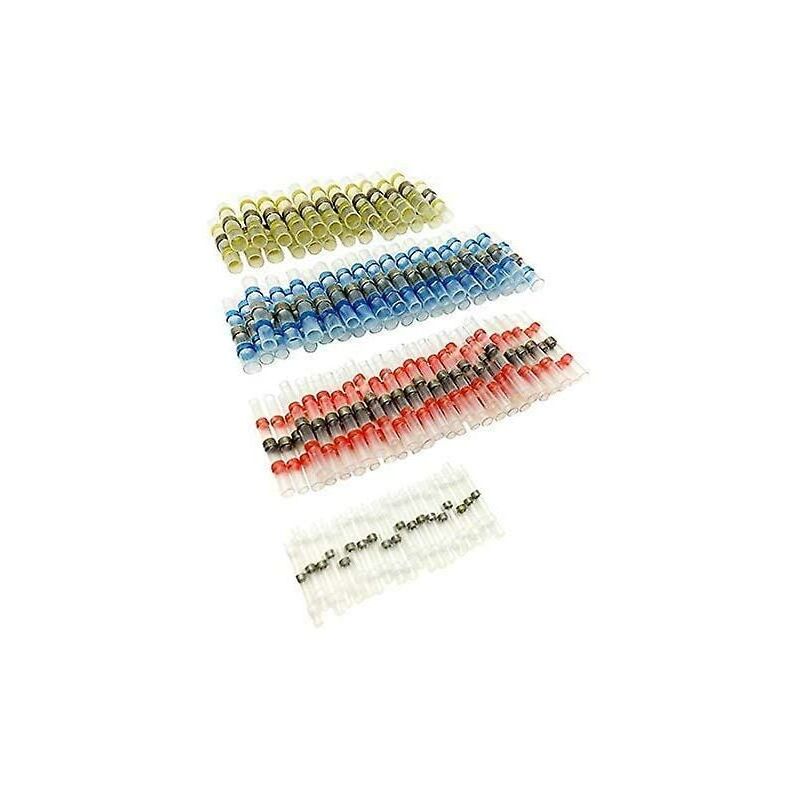foto del prodotto 50 pezzi connettori per giunti saldati, saldature termorestringenti connettori elettrici isolati impermeabili rame automobilistico marino 23 rosso