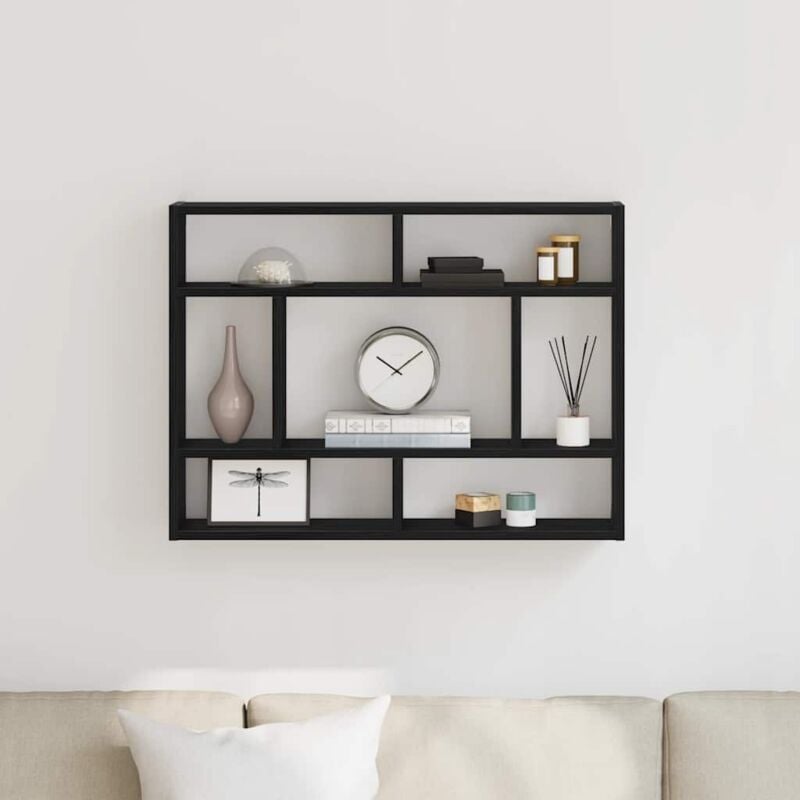 foto del prodotto vidaxl mensola a muro rovere nero 75x16x55 cm in legno multistrato