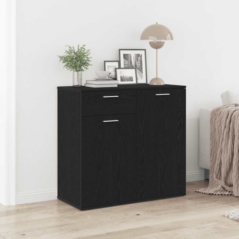 foto del prodotto vidaxl credenza rovere nero 80x36x75 cm in legno multistrato