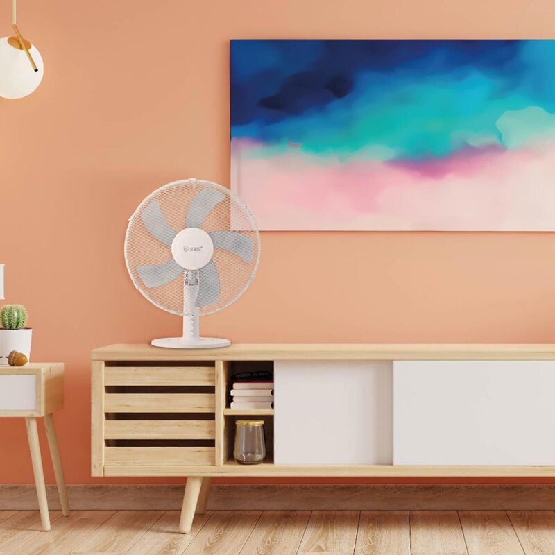 foto del prodotto gsc ventilatore da tavolo bianco 5 pale 31 cm 35w