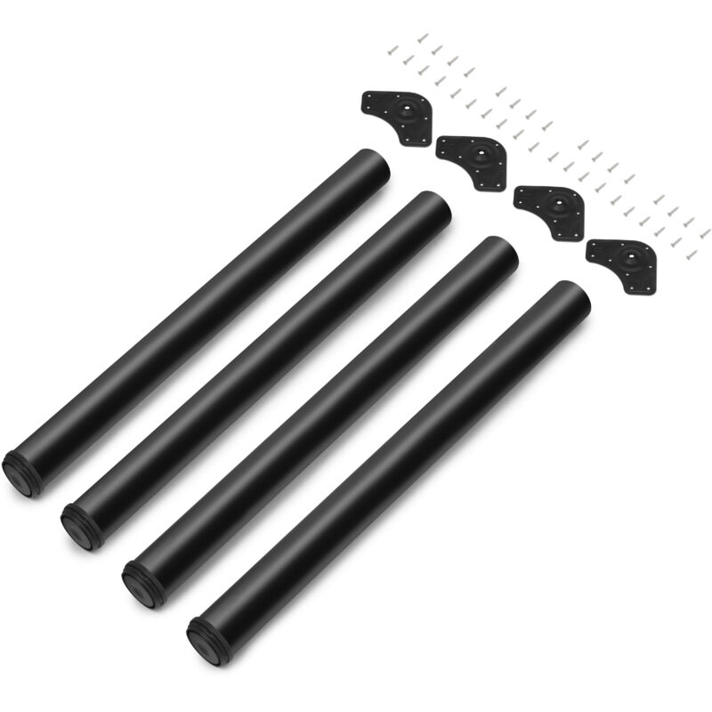 foto del prodotto lotto di 4 gambe per tavolo, diametro 60mm, h 830mm, acciaio, verniciato nero emuca