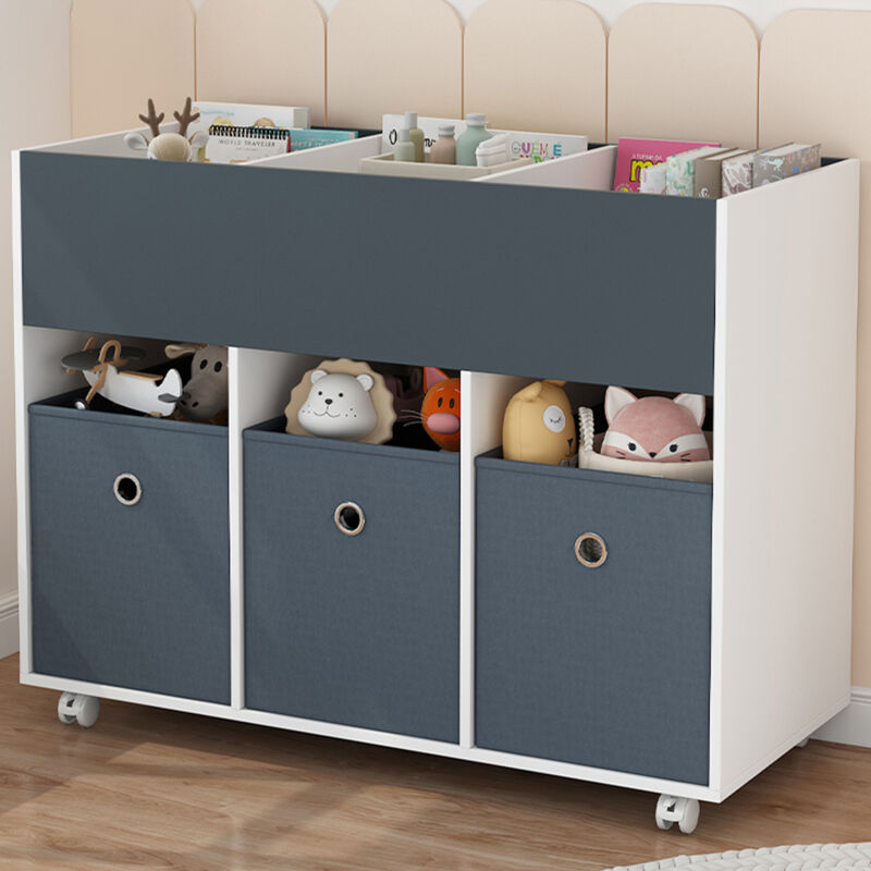 immagine 0 del prodotto scaffale per bambini 3 cassetti tessuto libreria ruote scaffalatura portaoggetti